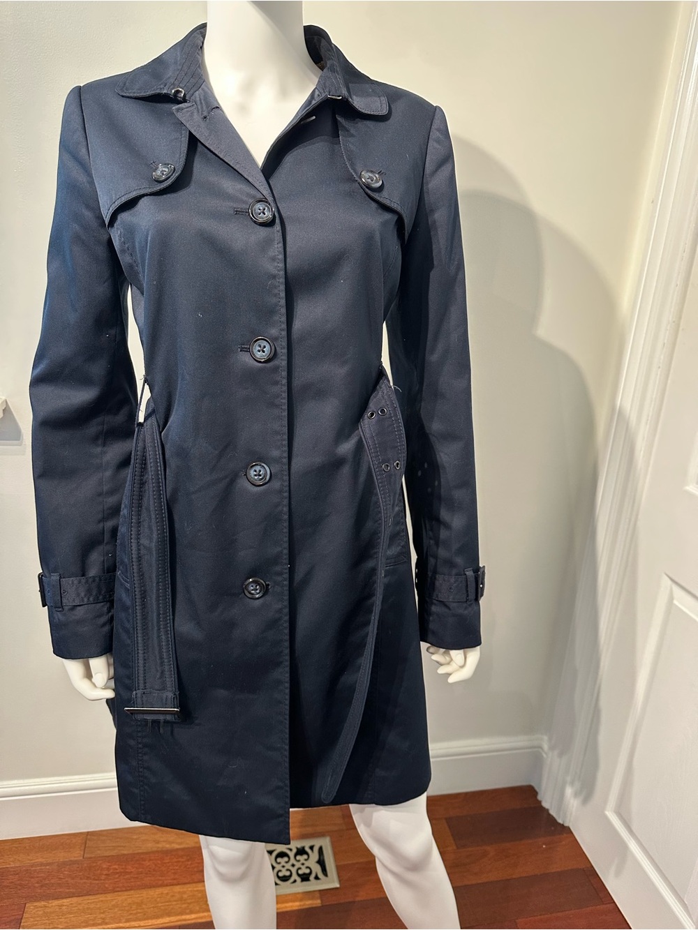 CHIC by Jacob Navy Belted Trench Coat – Women’s Medium
